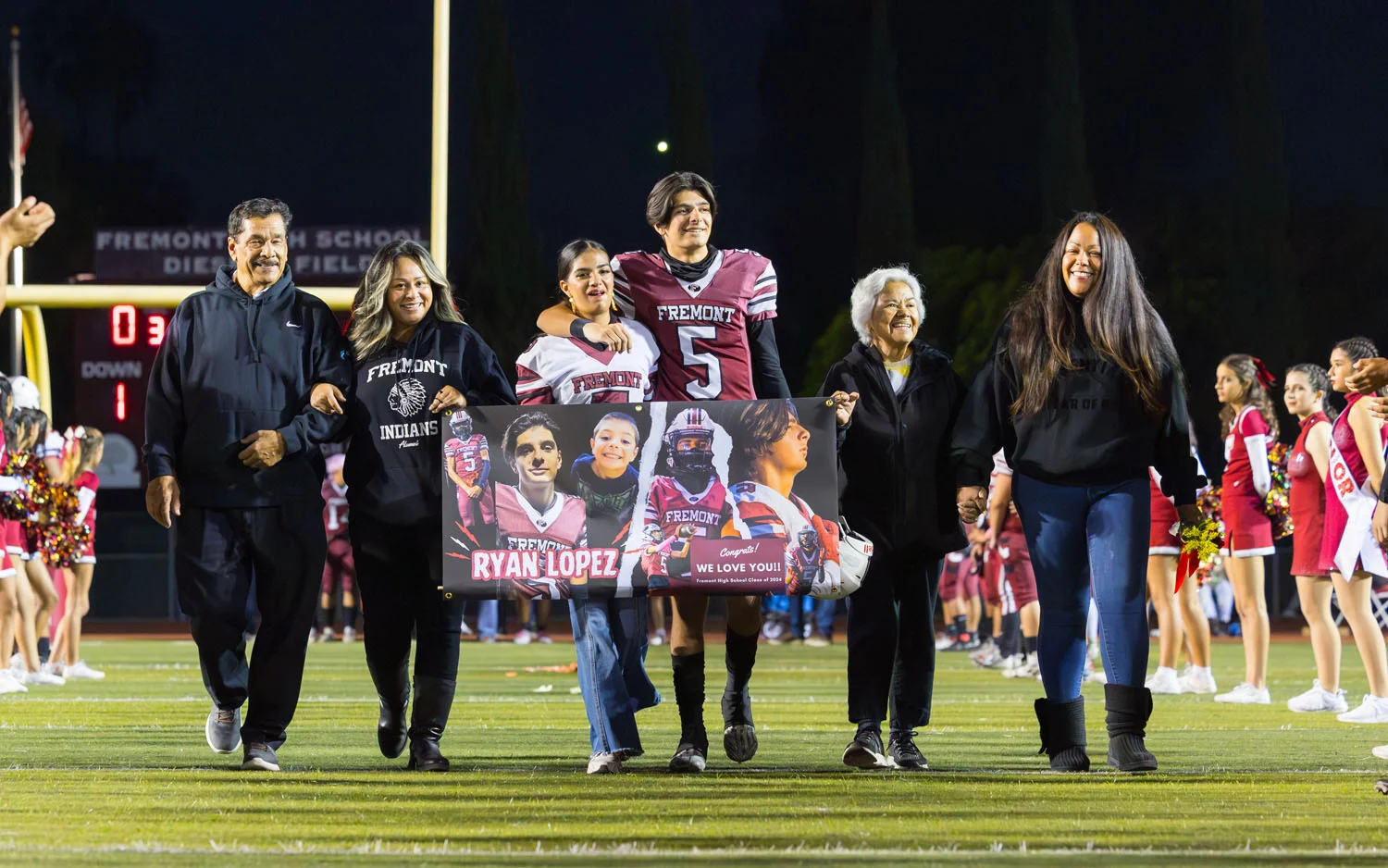 Fremont Senior Ryan Lopez and family