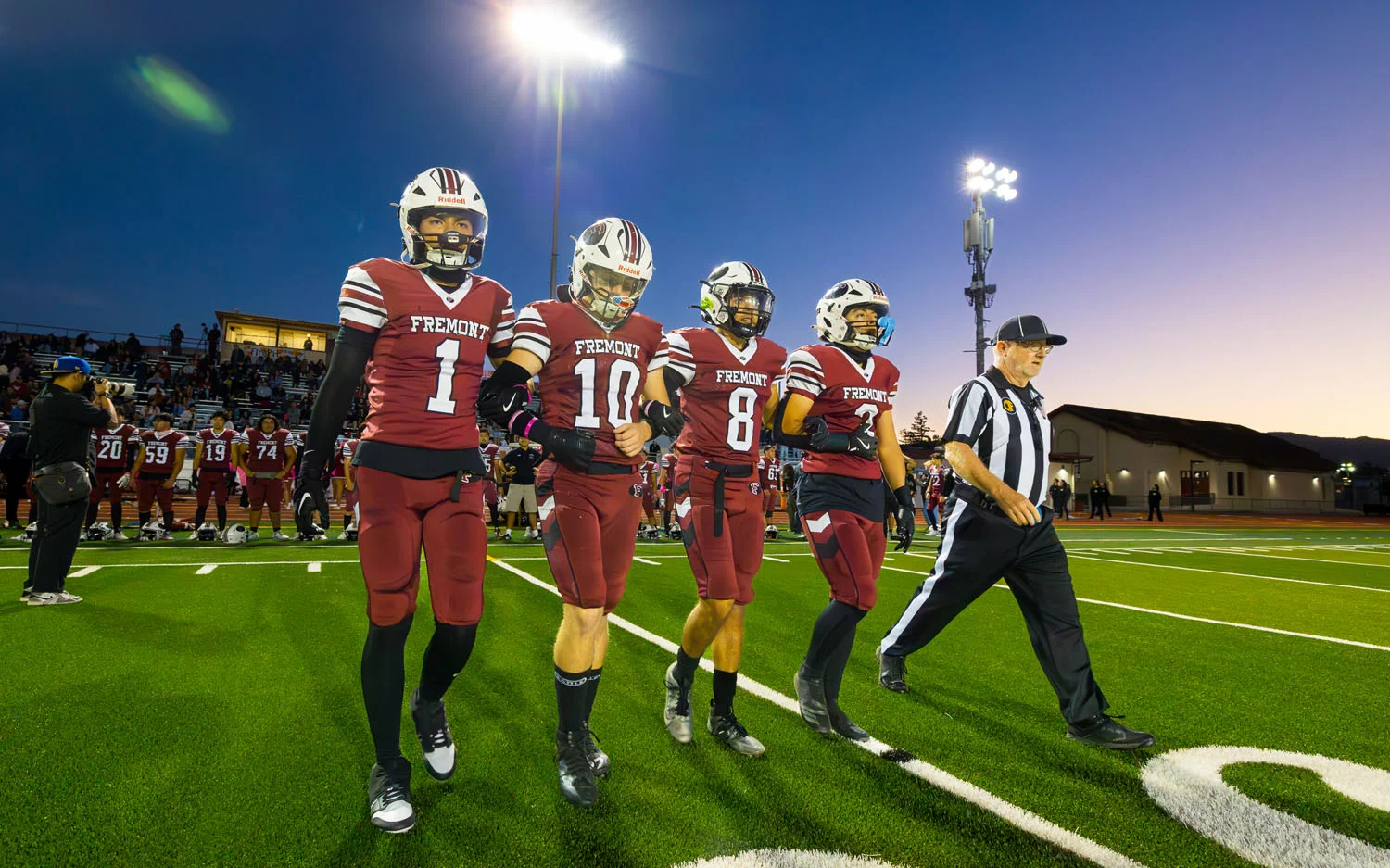 Captains headed out to the coin toss