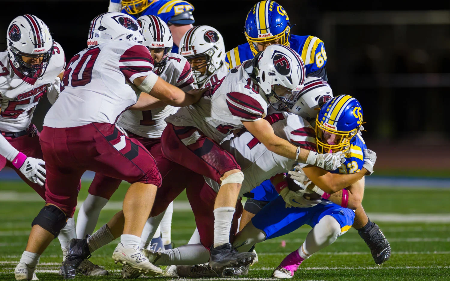 Fremont Defense with the gang tackle