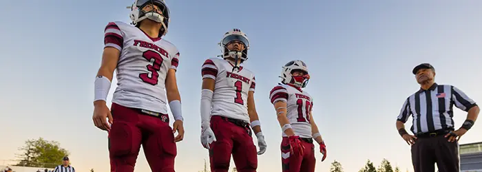 Fremont Firebirds Football Captains at the coin toss